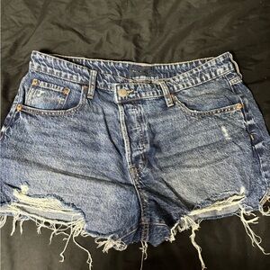 Aeropostale Blue Distressed Jean Shorts